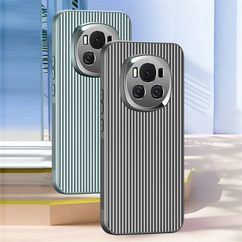 Для чести Magic6 5G ПК+ТПУ чехол для телефона Anti-drop Metal Lens Frame Phone Case - Зеленый