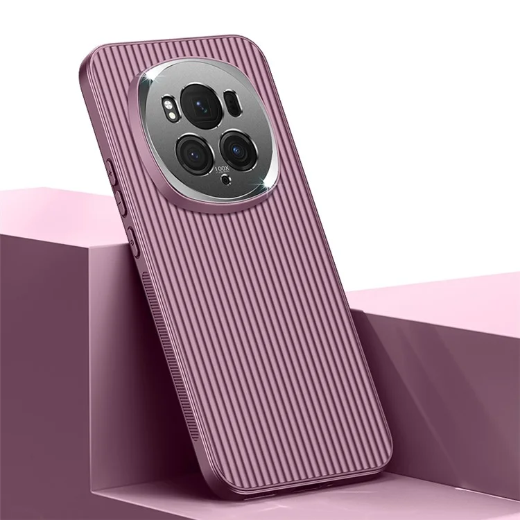 For Honor Magic6 Pro 5G Anti-drop PC+TPU Rückseite Metalllinsen Rahmen Handyhülle - Lila