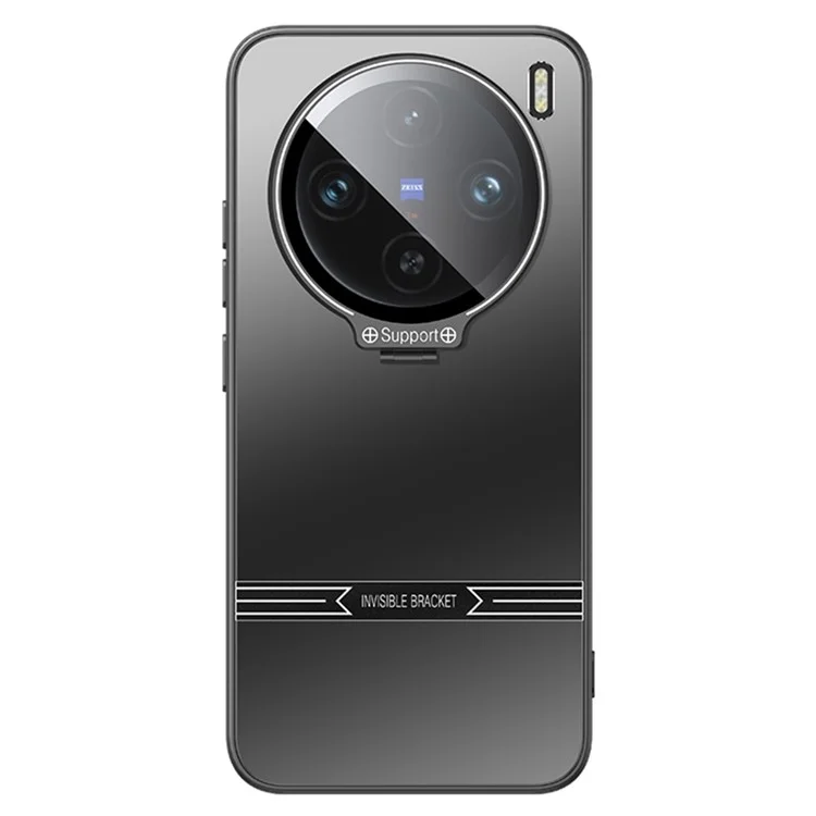 Per vivo X100 Pro 5G Case Cornice Metallo Obiettivo PC+TPU a prova di caduta Custodia Opaca per Telefono con Pellicola per Obiettivo - Nero