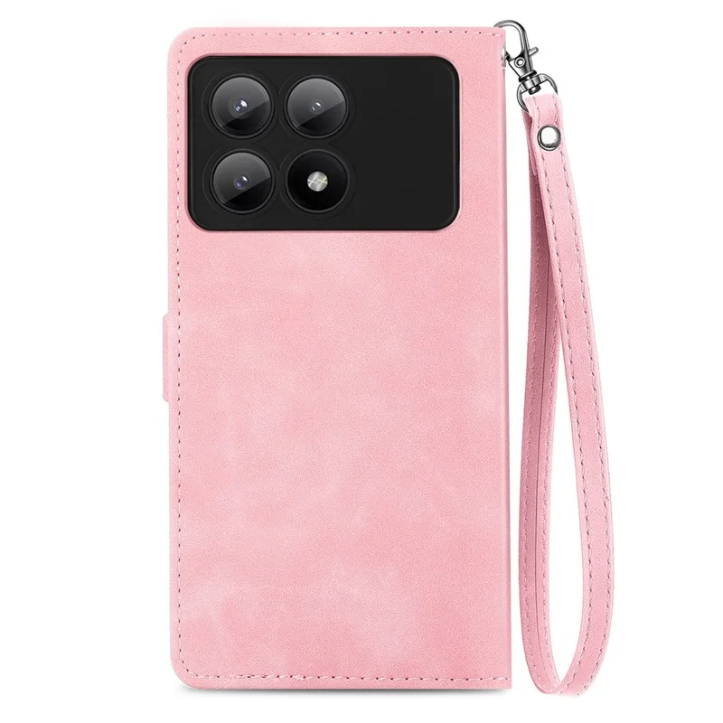 Pour Xiaomi Redmi K70E 5G / Poco X6 Pro 5G Étui en cuir Flip Phone Case Wallet Stand Zipper Design - Rose