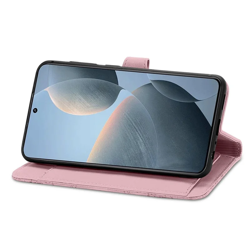 Pour Xiaomi Redmi K70E 5G / Poco X6 Pro 5G Étui en cuir Flip Phone Case Wallet Stand Zipper Design - Rose