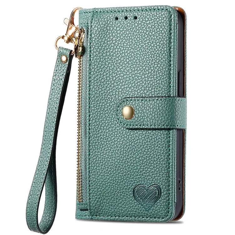 Per Oppo A58 4G Custodia con Cerniera Portafoglio Antiurto Cover Telefono RFID Blocking - Verde