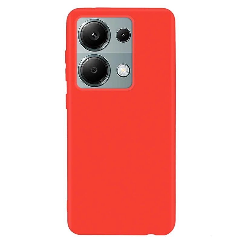For Xiaomi Redmi Note 13 Pro 4G / Poco M6 Pro 4G Anti-fingerprint TPU Case Matte Cell Phone Cover - Red