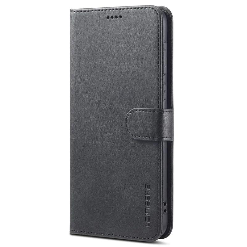 LC.IMEEKE til Xiaomi Redmi A3 / Poco C61 4G Taske med Kalvlæderstruktur Flip Stående Stødfast Telefonbeskyttelse - Sort