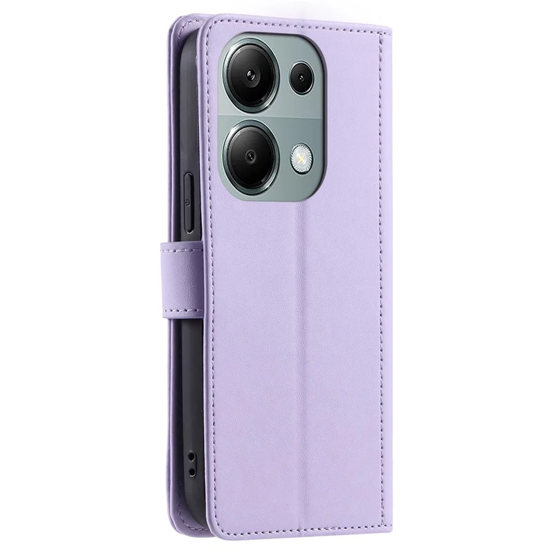 For Xiaomi Redmi Note 13 Pro 4G / Poco M6 Pro 4G Magnetic Phone Case Leather Rhombus Grid Stand Cover - Purple