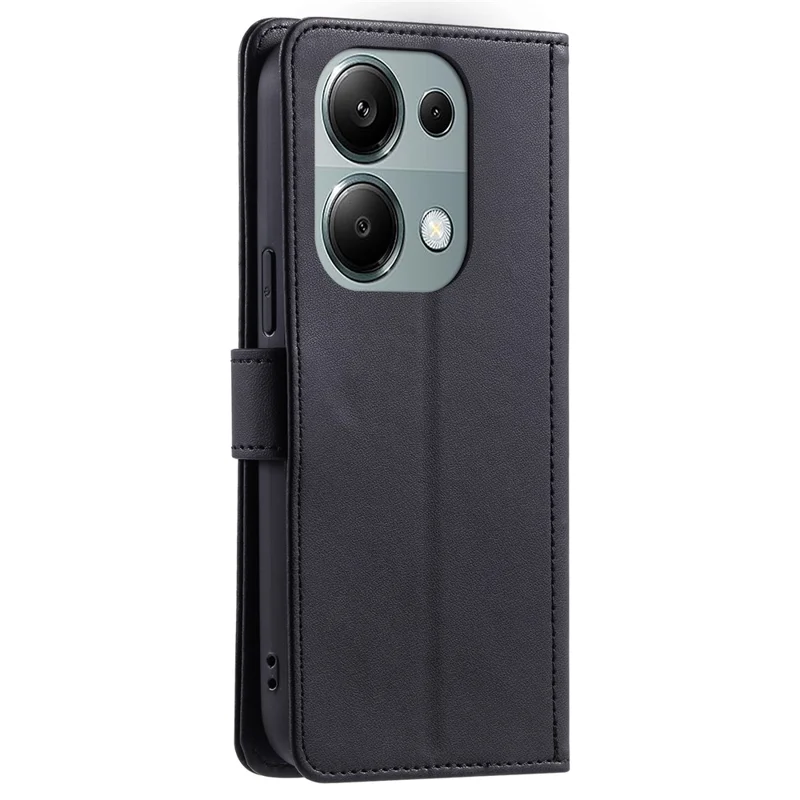 For Xiaomi Redmi Note 13 Pro 4G / Poco M6 Pro 4G Magnetic Phone Case Leather Rhombus Grid Stand Cover - Black