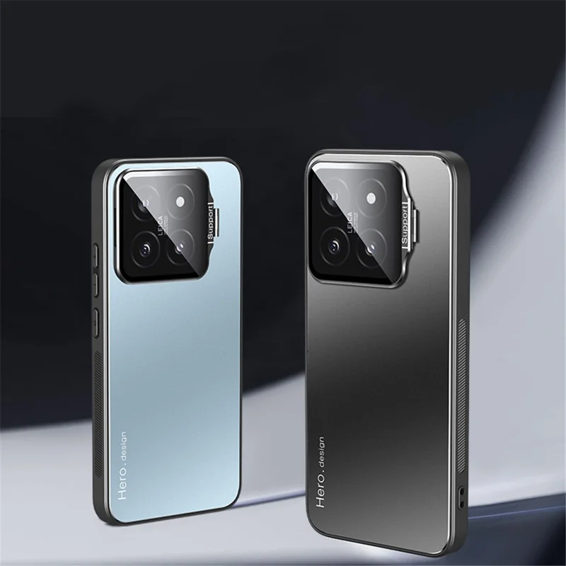 For Xiaomi 14 Case with Lens Kickstand Shockproof PC+TPU Phone Cover - Blue