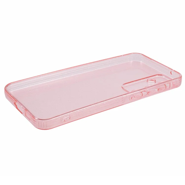 Custodia JTW Series per Samsung Galaxy A35 5G Glitter Surface Shockproof TPU Cover per telefono - Rosa trasparente