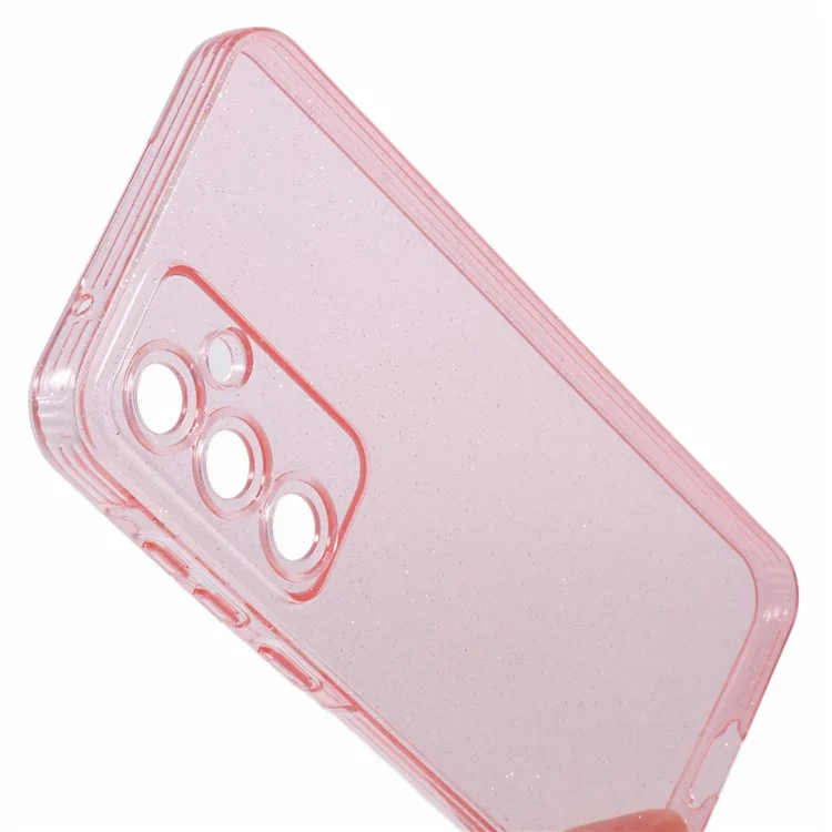 Custodia JTW Series per Samsung Galaxy A35 5G Glitter Surface Shockproof TPU Cover per telefono - Rosa trasparente