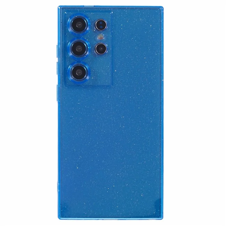 Serie JTW per Samsung Galaxy S23 Ultra Case Glitter Soft TPU Fully Wrapped Phone Cover - Blu Trasparente
