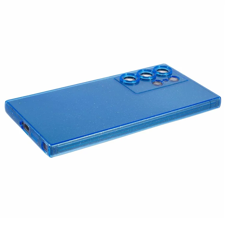 Serie JTW per Samsung Galaxy S23 Ultra Case Glitter Soft TPU Fully Wrapped Phone Cover - Blu Trasparente