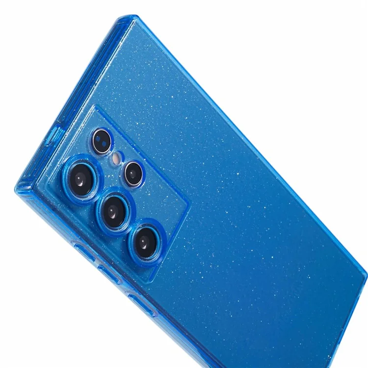 Serie JTW per Samsung Galaxy S23 Ultra Case Glitter Soft TPU Fully Wrapped Phone Cover - Blu Trasparente