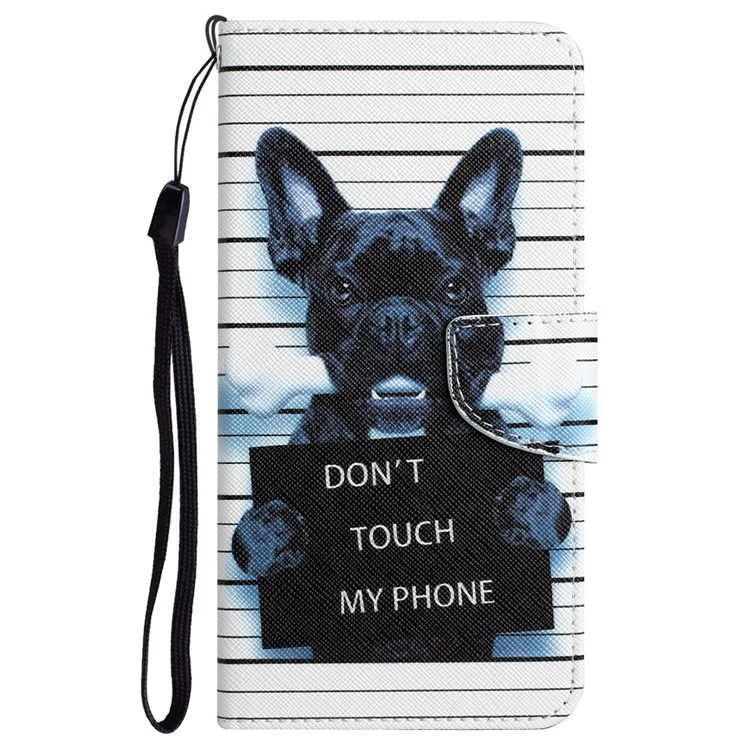 For Xiaomi Redmi Note 13 5G Case PU Leather Magnetic Clasp Pattern Printing Phone Cover - Don't Touch My Phone