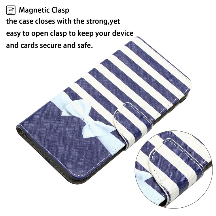 For Xiaomi Redmi Note 13 5G Case PU Leather Magnetic Clasp Pattern Printing Phone Cover - Bowknot