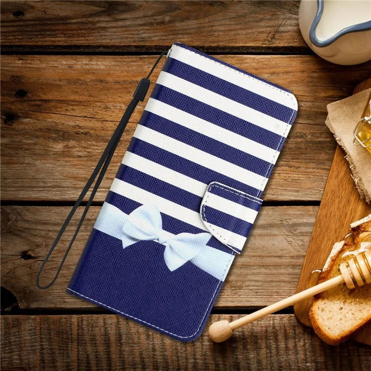 For Xiaomi Redmi Note 13 5G Case PU Leather Magnetic Clasp Pattern Printing Phone Cover - Bowknot