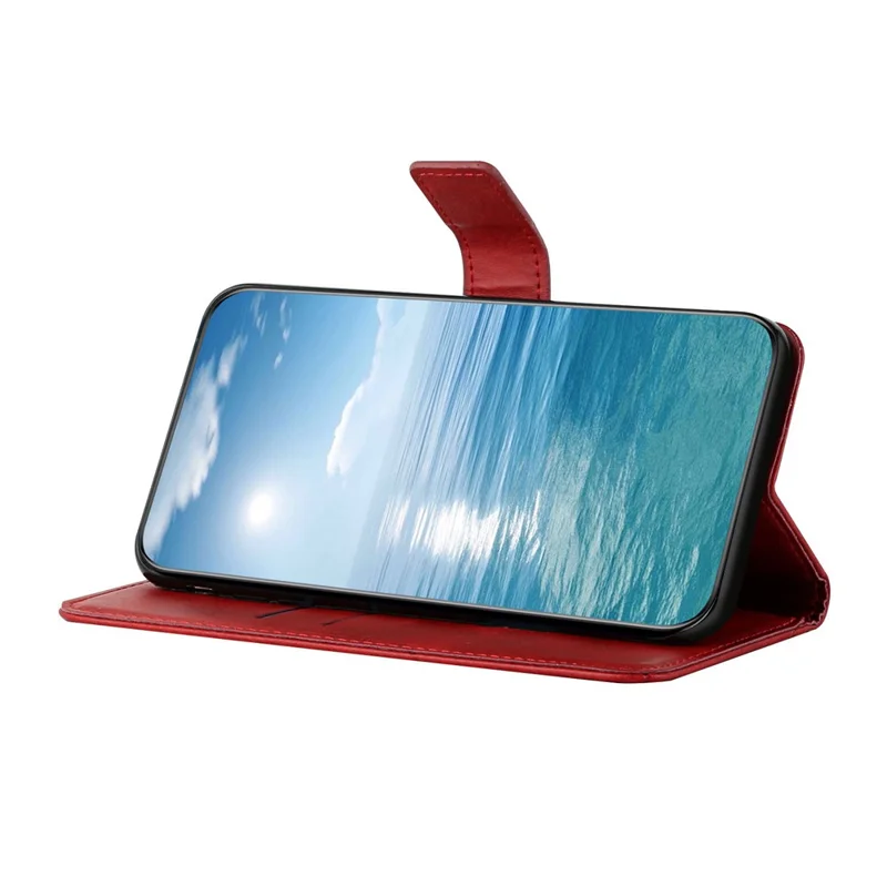 For Xiaomi Redmi Note 13 Pro 5G / Poco X6 5G Leather Case Wallet Stand Flip Phone Cover - Red
