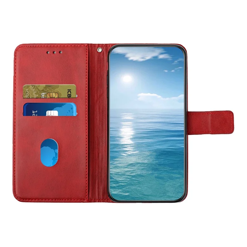 For Xiaomi Redmi Note 13 Pro 5G / Poco X6 5G Leather Case Wallet Stand Flip Phone Cover - Red