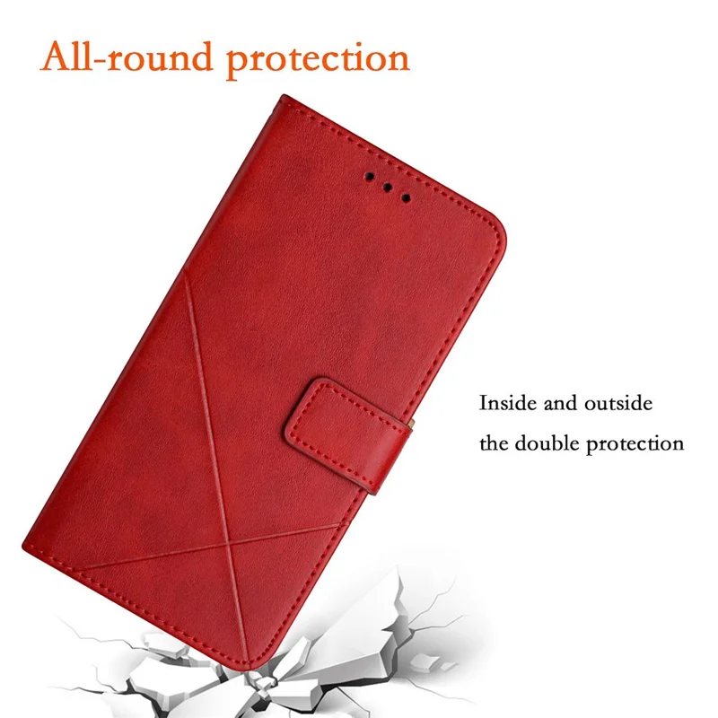 For Xiaomi Redmi Note 13 Pro 5G / Poco X6 5G Leather Case Wallet Stand Flip Phone Cover - Red