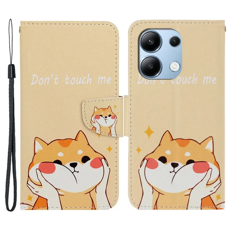 For Xiaomi Redmi Note 13 4G Case PU Leather Stand Wallet Phone Cover Pattern Printing - Akita Dog