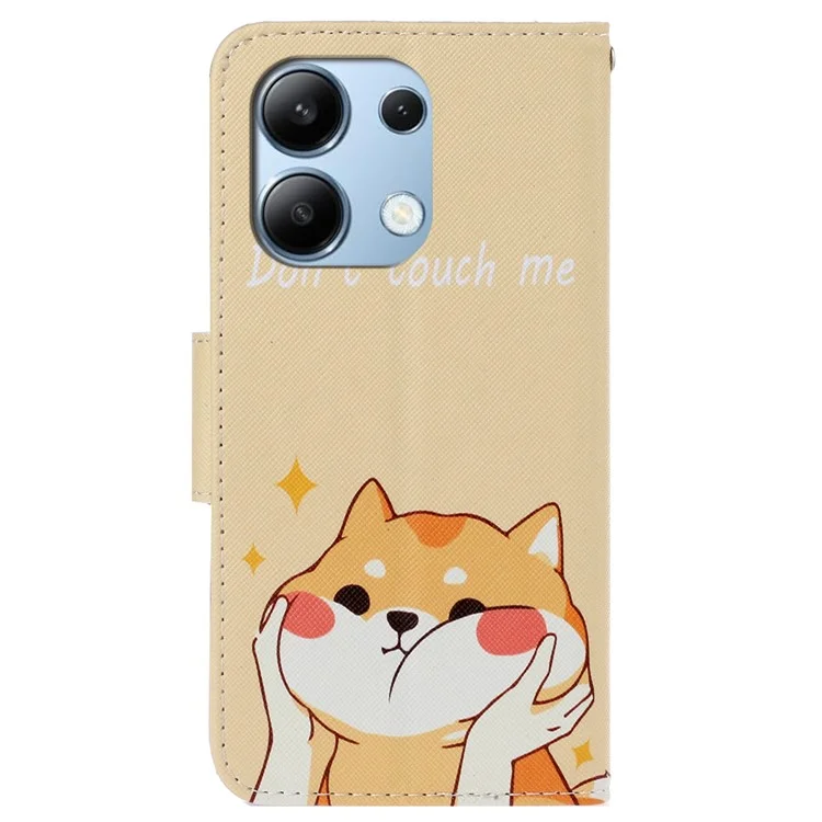 For Xiaomi Redmi Note 13 4G Case PU Leather Stand Wallet Phone Cover Pattern Printing - Akita Dog