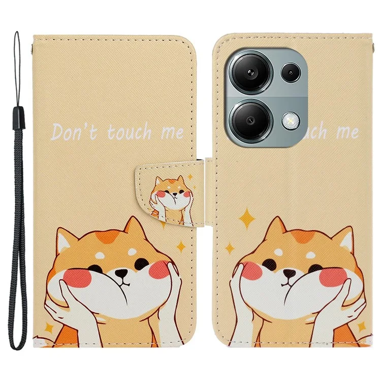 Para Xiaomi Redmi Note 13 Pro 4G / Poco M6 Pro 4G Funda de Cuero Estampado Wallet Phone Cover - Akita Dog