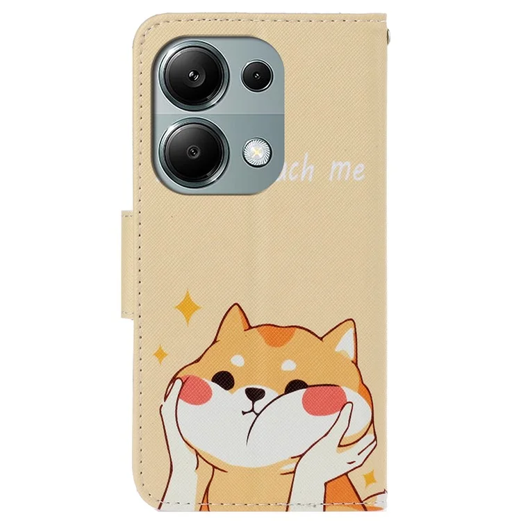 Para Xiaomi Redmi Note 13 Pro 4G / Poco M6 Pro 4G Funda de Cuero Estampado Wallet Phone Cover - Akita Dog