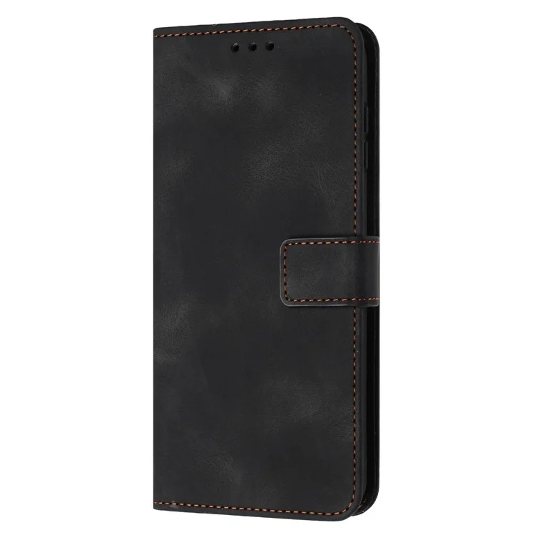 Für Samsung Galaxy S23 FE Case Skin-touch PU Leder Geldbörse Folio Flip Handyhülle - Schwarz