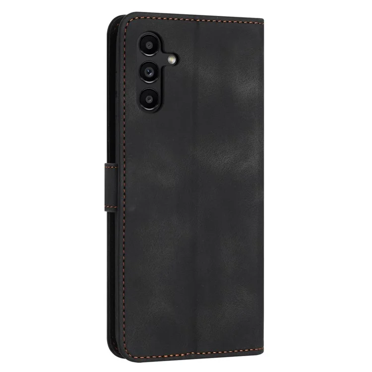 Für Samsung Galaxy S23 FE Case Skin-touch PU Leder Geldbörse Folio Flip Handyhülle - Schwarz