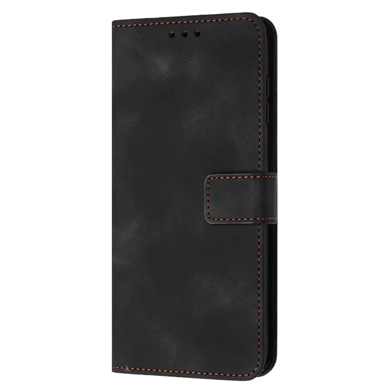 For Xiaomi Redmi Note 13 5G Leather Case Solid Color Wallet Protective Phone Cover - Black