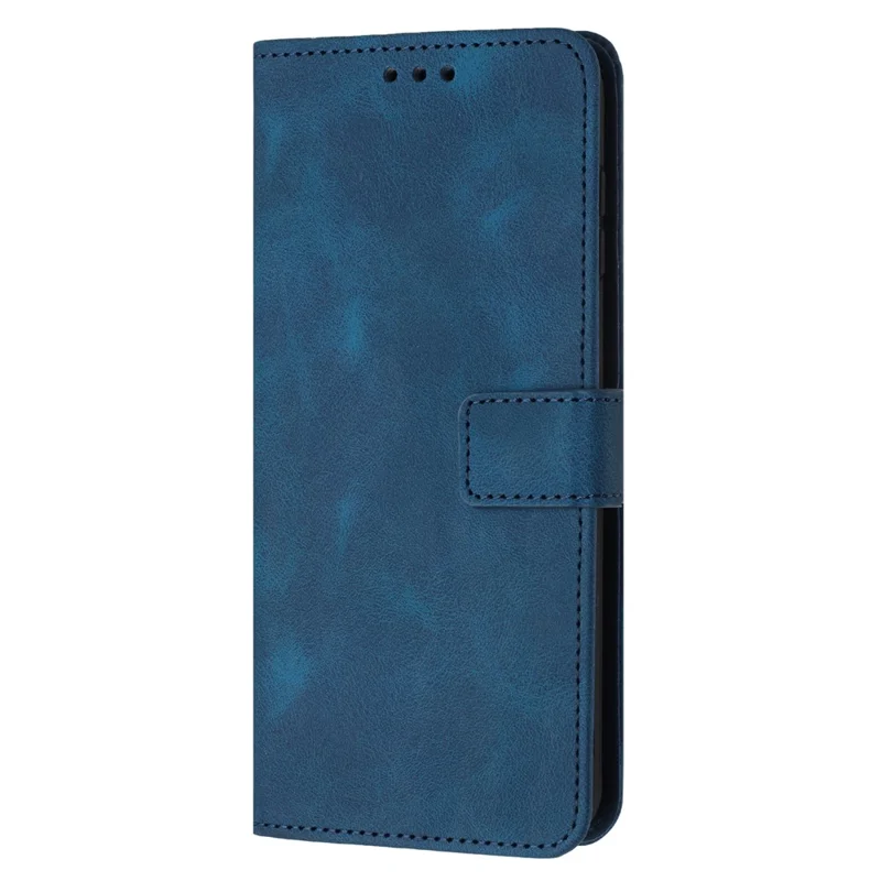 For Xiaomi Redmi Note 13 5G Leather Case Solid Color Wallet Protective Phone Cover - Blue
