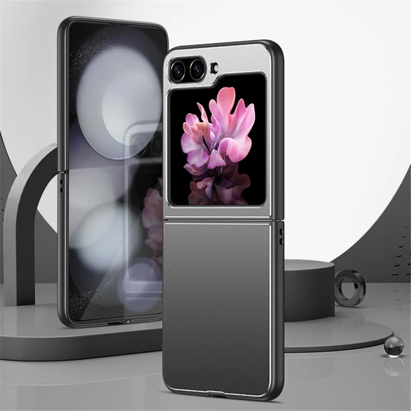 Pour Samsung Galaxy Z Flip 5G Case Metal + pc + Tpu Matte Cell Téléphone Couvercle de Protection - Gris