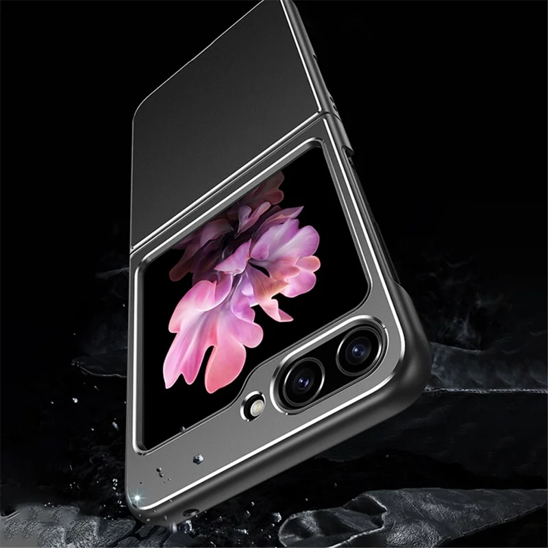 Pour Samsung Galaxy Z Flip 5G Case Metal + pc + Tpu Matte Cell Téléphone Couvercle de Protection - Gris