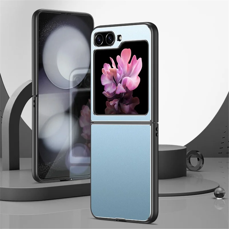 For Samsung Galaxy Z Flip 5G Case Metal+PC+TPU Matte Cell Phone Protective Cover - Blue