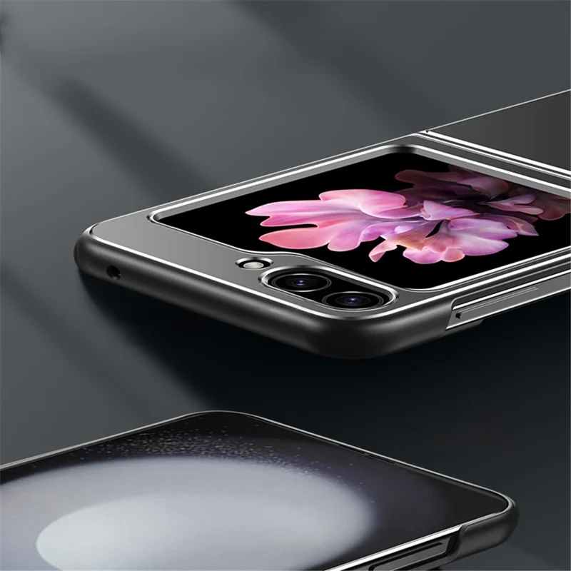 For Samsung Galaxy Z Flip 5G Case Metal+PC+TPU Matte Cell Phone Protective Cover - Blue