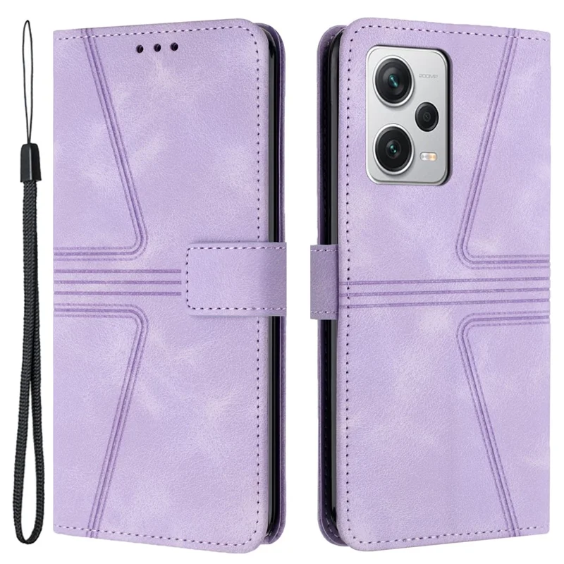For Xiaomi Redmi Note 12 Pro 5G/Poco X5 Pro 5G/Redmi Note 12 Pro Speed 5G Phone Case Imprinted Magnetic Clasp Cover - Purple