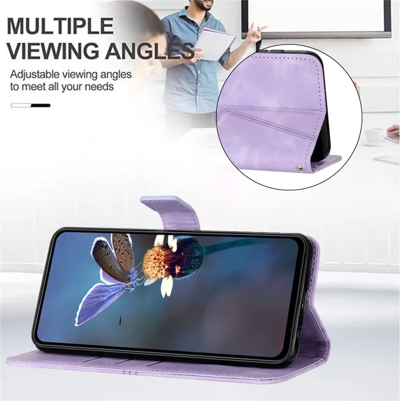 For Xiaomi Redmi Note 12 Pro 5G/Poco X5 Pro 5G/Redmi Note 12 Pro Speed 5G Phone Case Imprinted Magnetic Clasp Cover - Purple