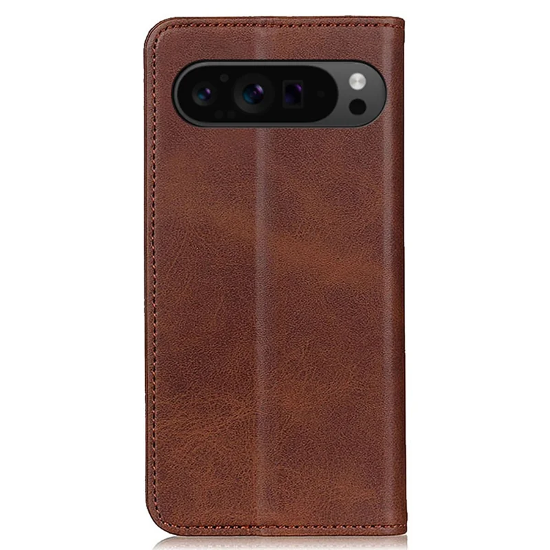 For Google Pixel 10 Pro XL / 9 Pro XL Case Stand Hidden Magnetic Adsorption Split Leather Phone Cover - Coffee