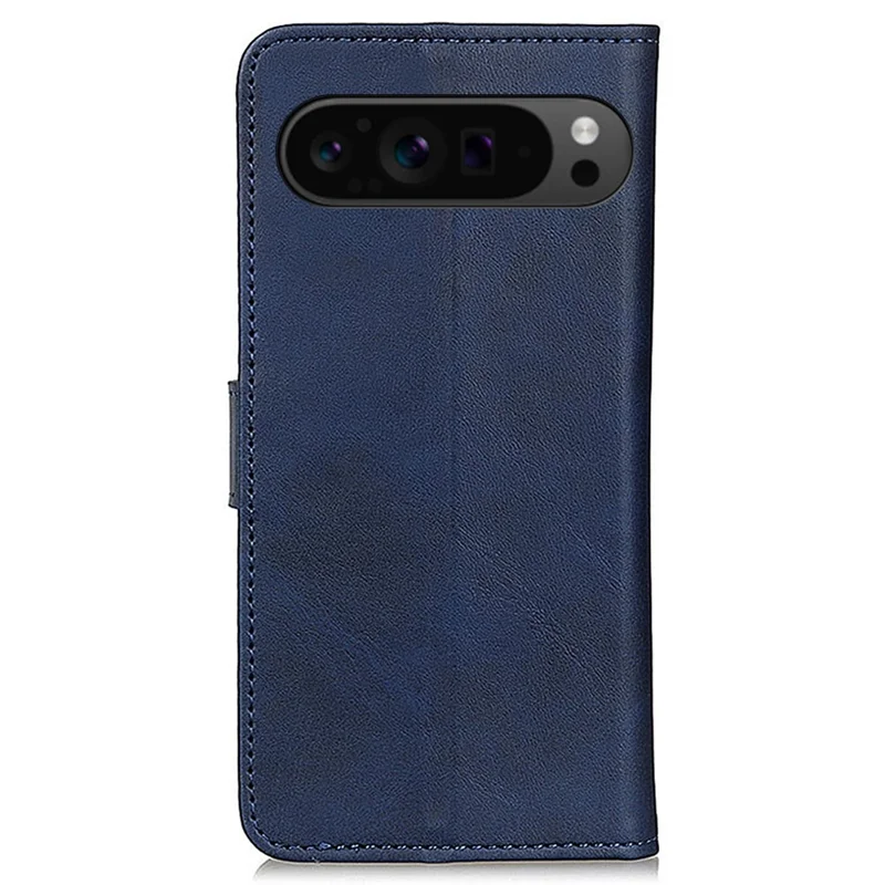 للهاتف جوجل بيكسل 10 برو / 10 / 9 برو / 9 غطاء جلد بقري بمشبك مغناطيسي ومحفظة جلد لحماية كاملة - أزرق