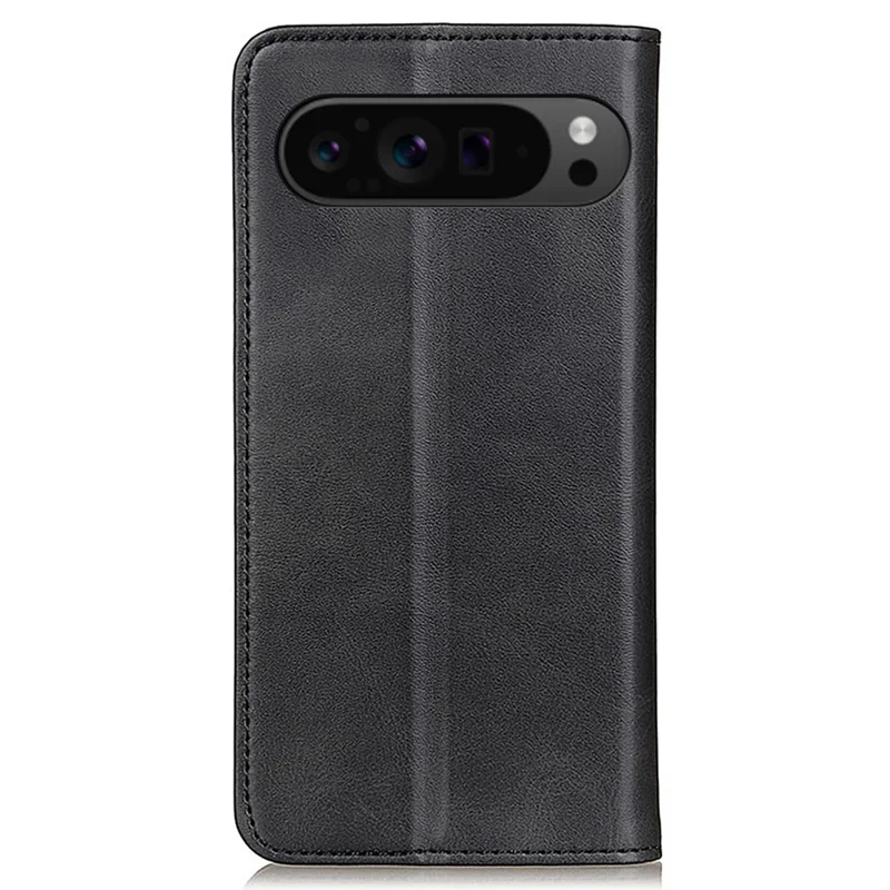 For Google Pixel 10 Pro / 10 / 9 Pro / 9 Case Split Leather Magnetic Adsorption Shockproof Flip Phone Cover - Black