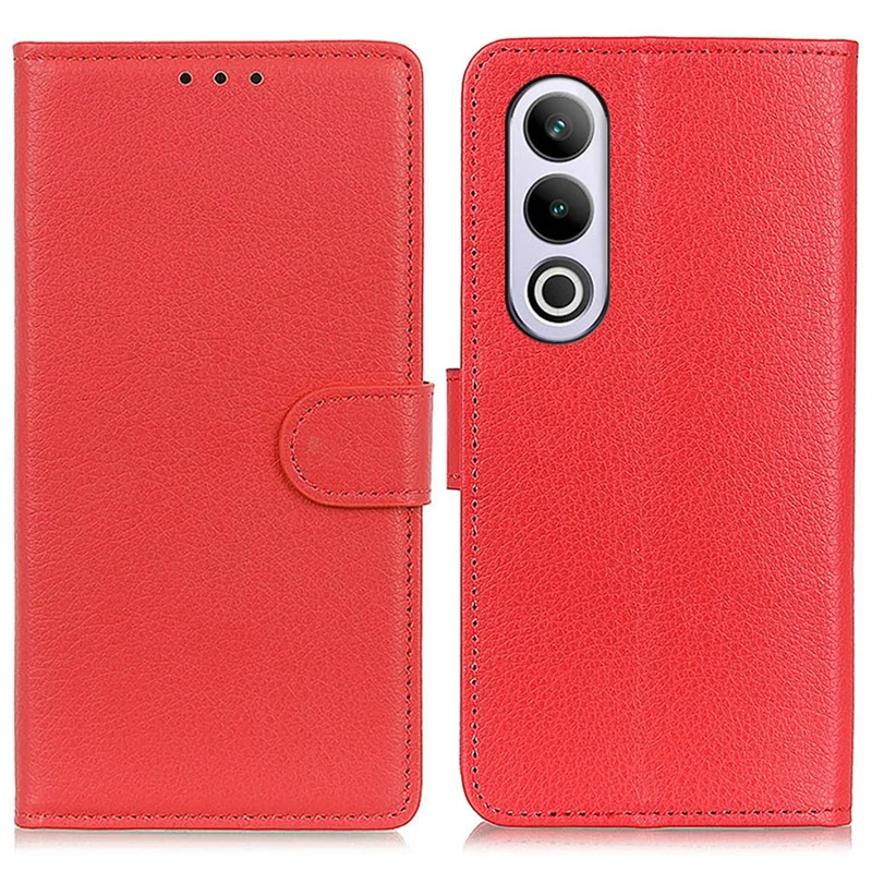 For OnePlus Nord CE4 5G Case Litchi Texture PU Leather Wallet Stand Phone Cover - Red