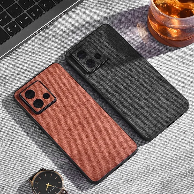 Per Motorola Edge 40 Neo 5G Case Anti-Scratch PC+Cloth Mobile Phone Cover - Grigio