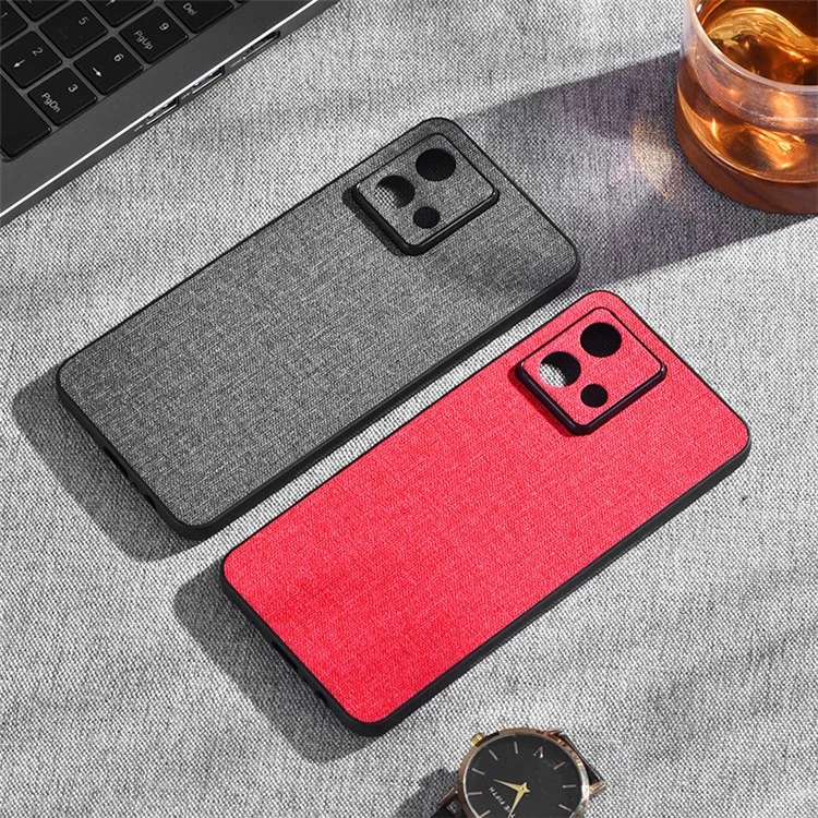 Per Motorola Edge 40 Neo 5G Case Anti-Scratch PC+Cloth Mobile Phone Cover - Grigio