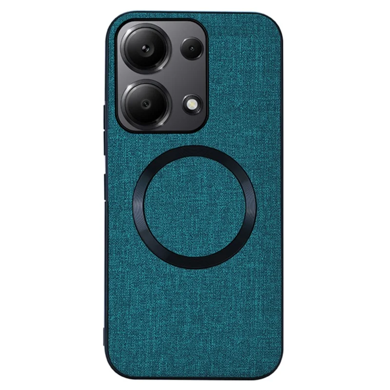 For Xiaomi Redmi Note 13 Pro 4G / Poco M6 Pro 4G Case TPU+Cloth Phone Cover Magnetic Case - Dark Green