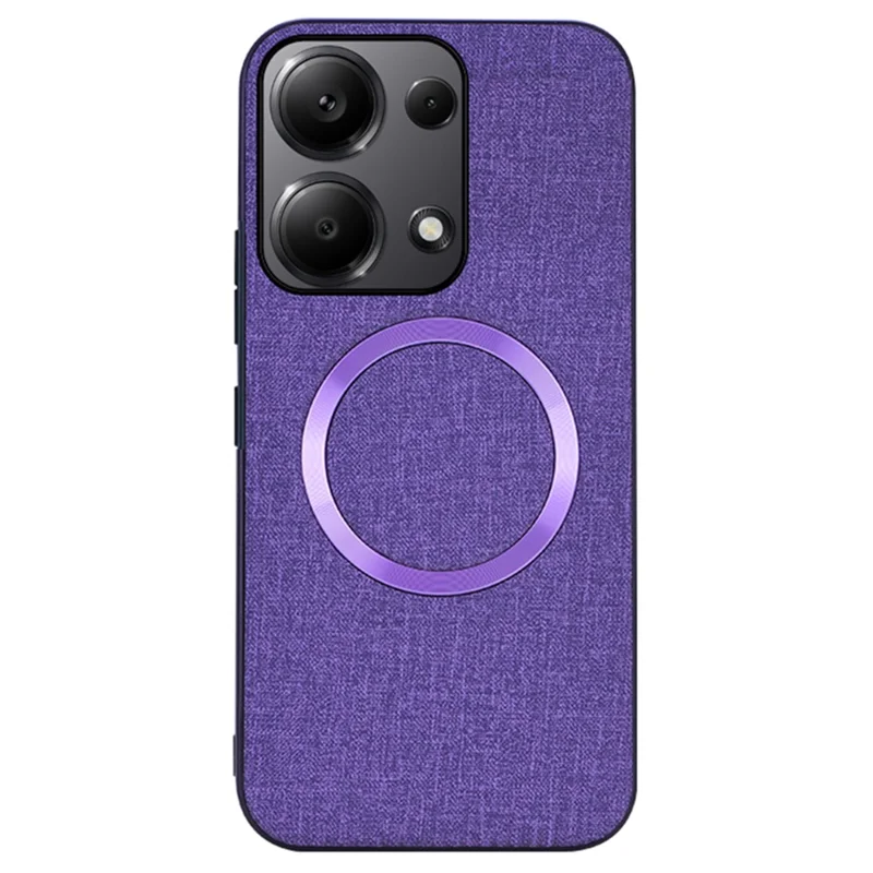 For Xiaomi Redmi Note 13 Pro 4G / Poco M6 Pro 4G Case TPU+Cloth Phone Cover Magnetic Case - Purple