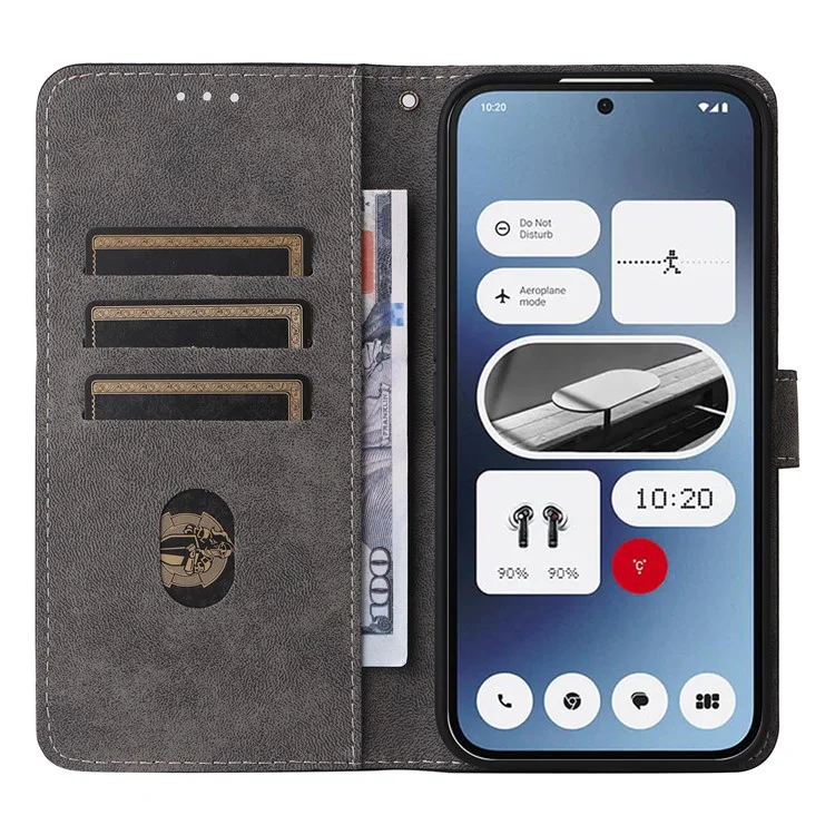 Para Nothing Phone (2a) Plus / Phone (2a) Capa de Couro com Alça RFID Blocking Wallet Phone Cover - Preto