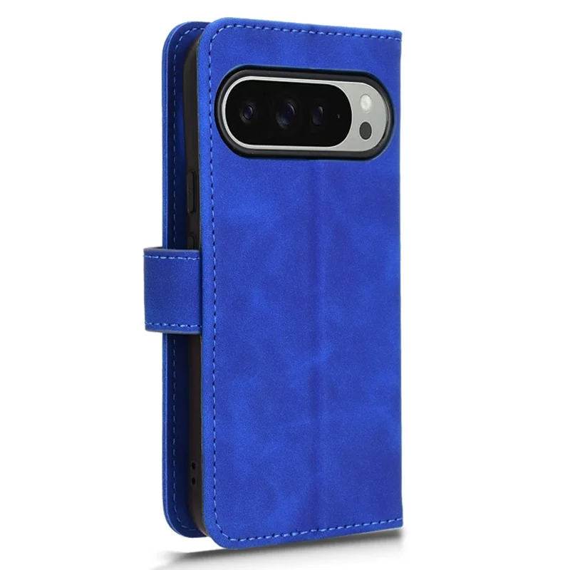For Google Pixel 9 Pro / Pixel 9 Wallet Case Skin-Touch Texture Flip Leather Phone Cover - Blue