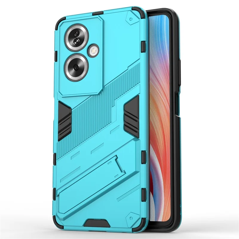 For Oppo A79 5G / A2 5G Case Folding Kickstand PC+TPU Hybrid Phone Cover - Baby Blue