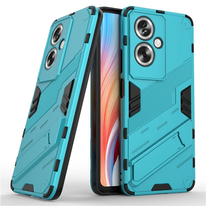 For Oppo A79 5G / A2 5G Case Folding Kickstand PC+TPU Hybrid Phone Cover - Baby Blue