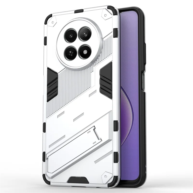 For Realme 12 5G Case PC+TPU Kickstand Anti-Drop Phone Cover - White