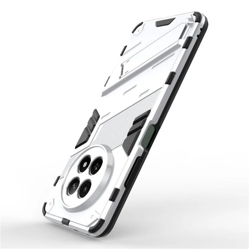 For Realme 12 5G Case PC+TPU Kickstand Anti-Drop Phone Cover - White